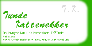 tunde kaltenekker business card